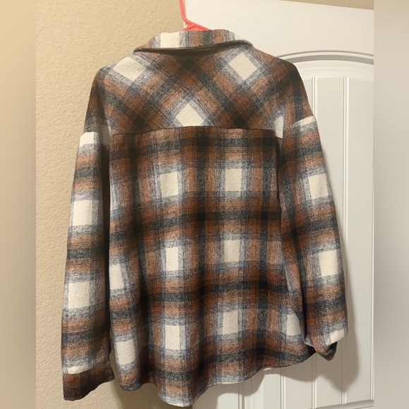 Plaid Button-Up Shacket - Picture 3 of 3